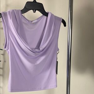 Purple Draped Sleeveless Tank Top